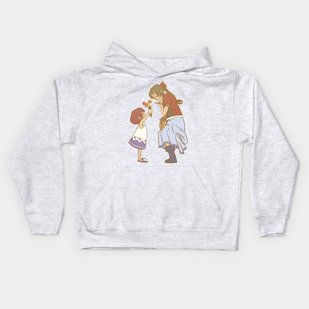 Flower Girls Kids Hoodie by LocalCryptid